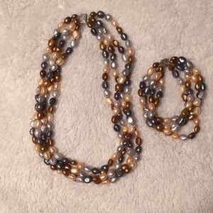 Freshwater Pearl Necklace And Bracelet
